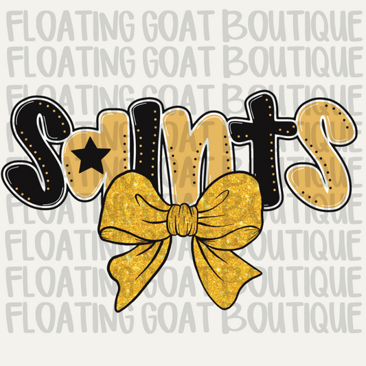 Saints with Gold Bow PNG