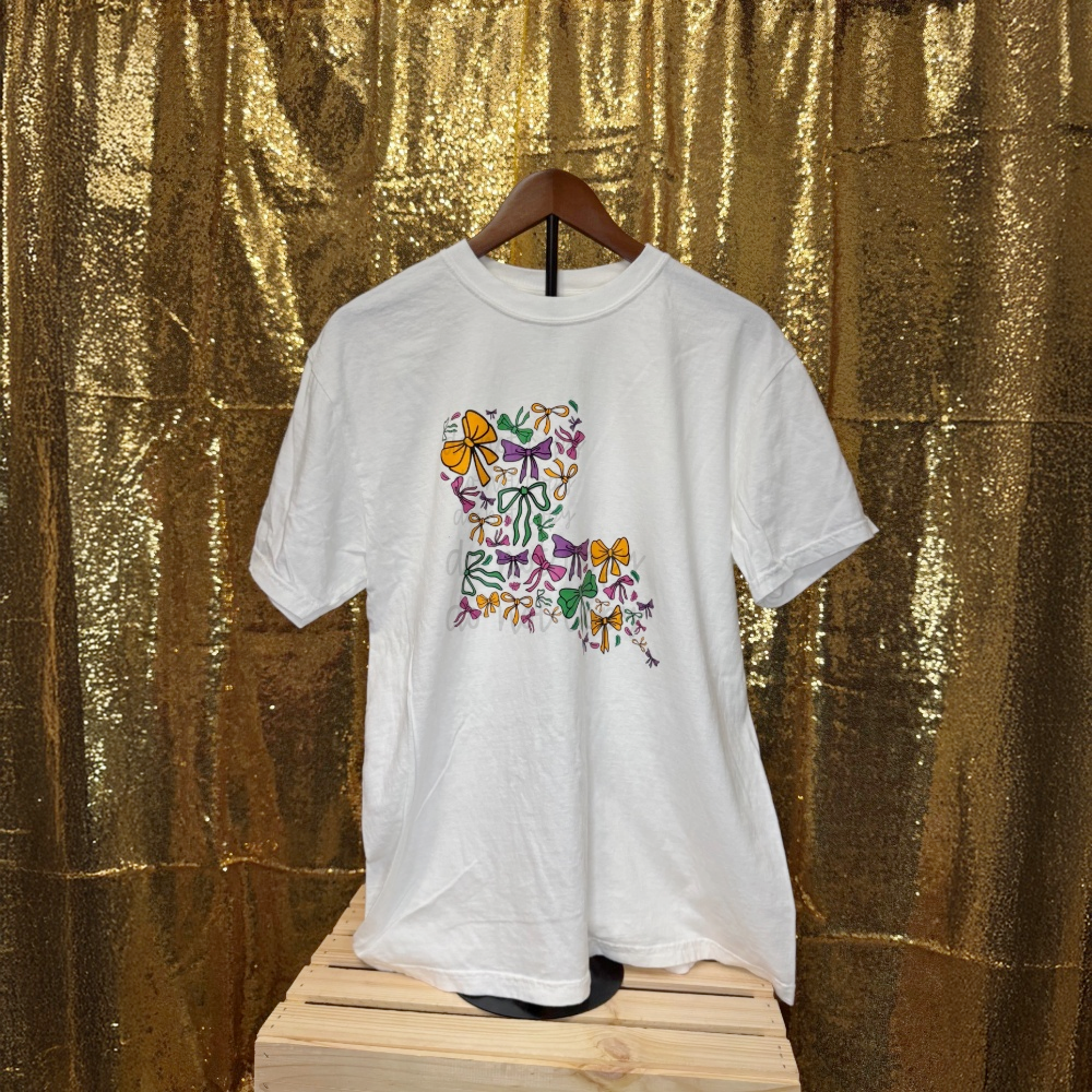 Louisiana Mardi Gras Coquette Bows Shirt