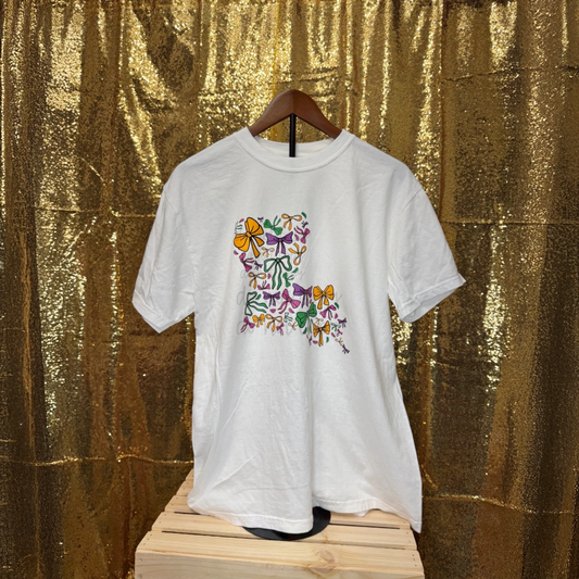 Louisiana Mardi Gras Coquette Bows Shirt